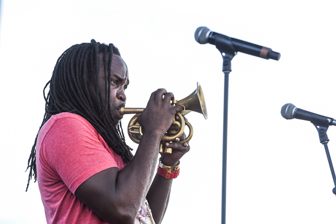 Shamarr Allen and the Underdawgs play Gasparilla Music Festival in Tampa, Florida on March 11, 2017. - Joe Sale c/o Gasparilla Music Festival