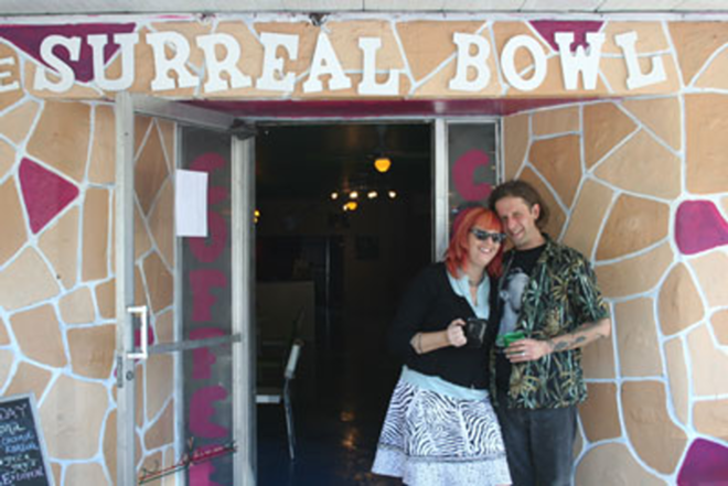 TWO SCOOPS: The Surreal Bowl husband-and-wife owners Tim and Lara Newman serve up 30 types of cereal. - Eric Snider