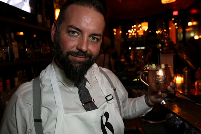 Alexander Barranco with his winning creation, the Guava Figgin' Mule. - Drunk Camera Guy
