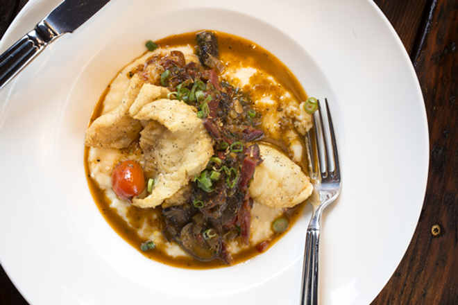 The restaurant's "Grits + Grunts" with country ham, Florida grits and more. - Chip Weiner