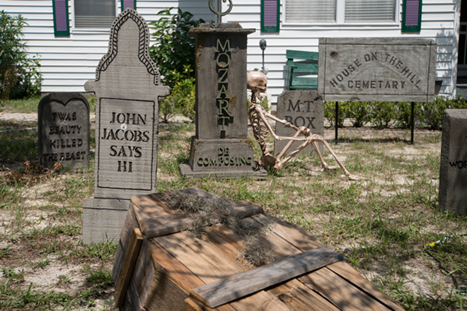 The tombstones in the House on the Hill cemetery were made from foam boards. - Jennifer Ring