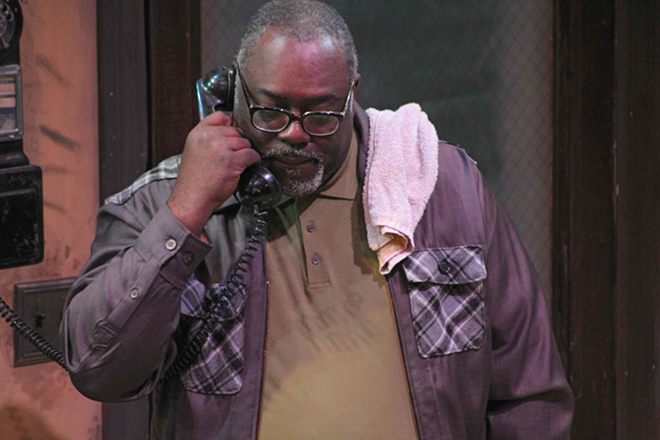 CALL CENTER: ranney plays Doub, a Korean War vet and gypsy cab driver. Chad Jacobs/American Stage - Chad Jacobs