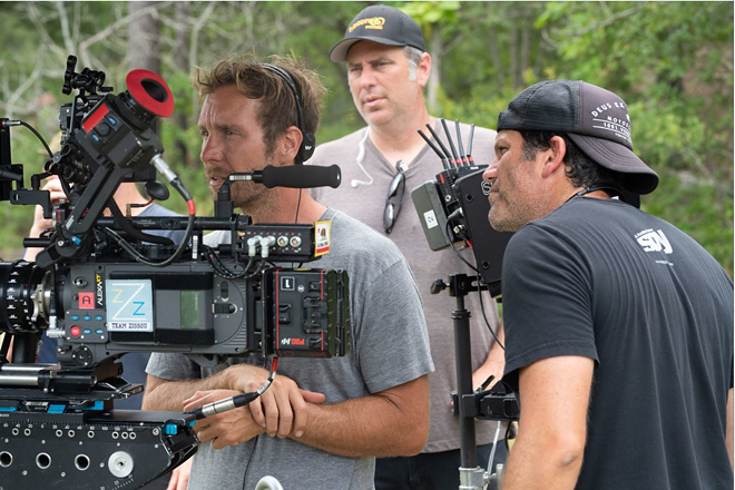 Tyler Nilson, left, and Michael Schwartz, on set while filming, traveled to Tampa in early August to screen their first film, The Peanut Butter Falcon. - Seth Johnson/ Roadside Attractions and Armory Films