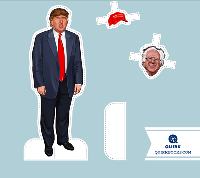 EXPANSION PACK: An bonus page only available on the Quirk Books Web site features Clinton foes Donald Trump and Bernie Sanders. - CAITLIN KUHWALD/QUIRK BOOKS