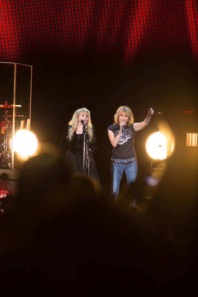 Stevie Nicks (L) and Chrissie Hynde at Amalie Arena in Tampa, Florida on November 2, 2016. - Caesar Carbajal