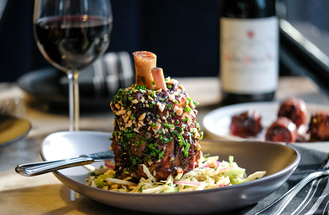 The tamarind lacquered pork shank is a show stopper - Melissa Santell