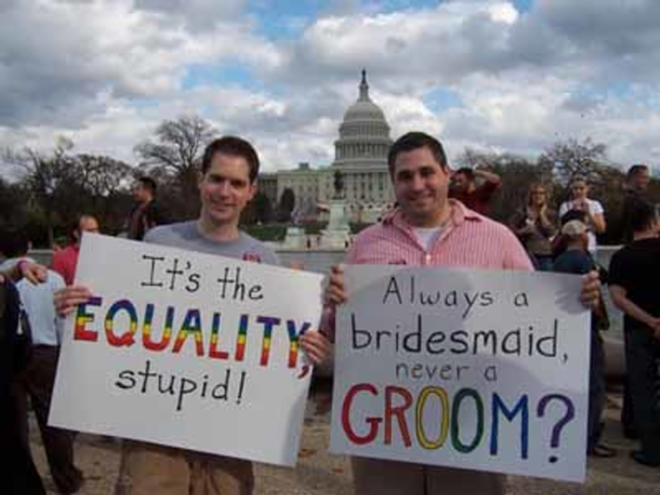 Gay rights activists at the Capitol. - Bob Bobster/flickr.com