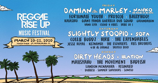 St. Pete’s Reggae Rise Up 2020 announces Damian Marley, Slightly Stoopid and Dirty Heads and others