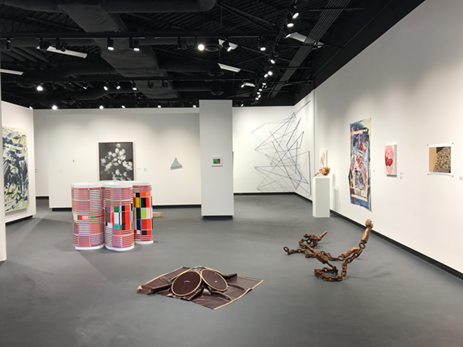 Installation shot of the 41st Juried Student Art Show at the Carolyn M. Wilson Gallery at USF. - Jonathan Talit