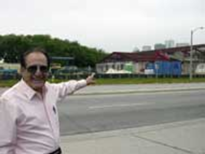 THE WAY IT WAS: George Lopez points to the former site of the Buena Vista Hotel on North Boulevard, where a Boys and Girls Club is being built. - Max Linsky