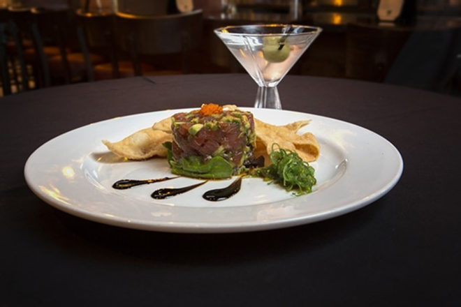TOWER OF POWER: The ahi tuna tartare is a tasty version of a familiar dish. - Chip Weiner