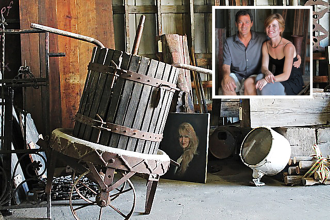 INTERIOR LIVES: Larry & Charlie Schiller with finds from their architectural salvage company. - Bryan Hunt/Snapshot Tampa Bay
