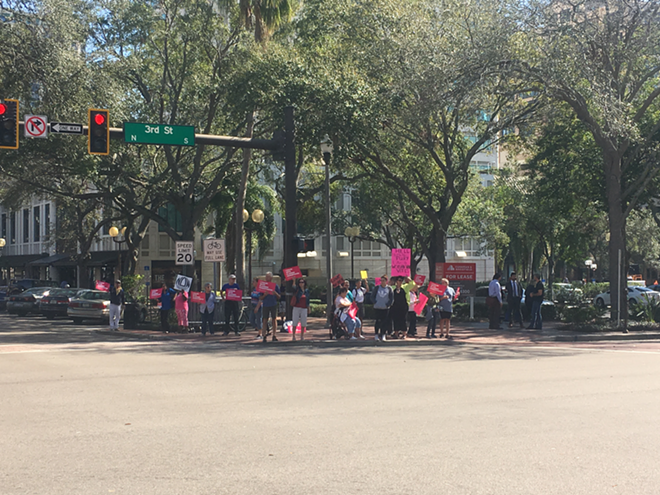 Dozens gather in downtown St. Pete to mark Roe v. Wade anniversary