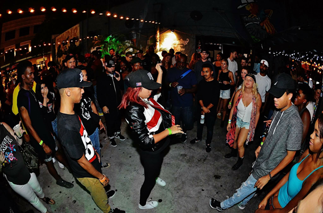 B-boys and girls at Ol' Dirty Sundays at Crowbar in Ybor City, Florida on August 7, 2016. - Brian Mahar