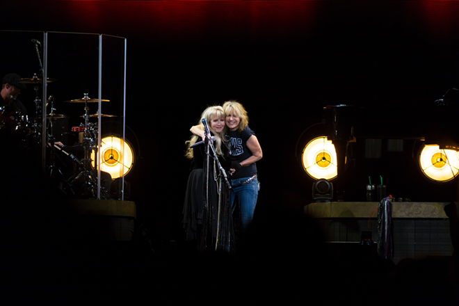 Stevie Nicks (L) and Chrissie Hynde at Amalie Arena in Tampa, Florida on November 2, 2016. - Caesar Carbajal