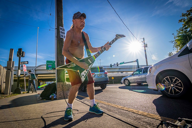 Tampa's shirtless busker 'Skunk' is building a new life one heavy metal riff at a time