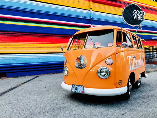 Look out for Tillamook's orange VW cheese bus in Tampa