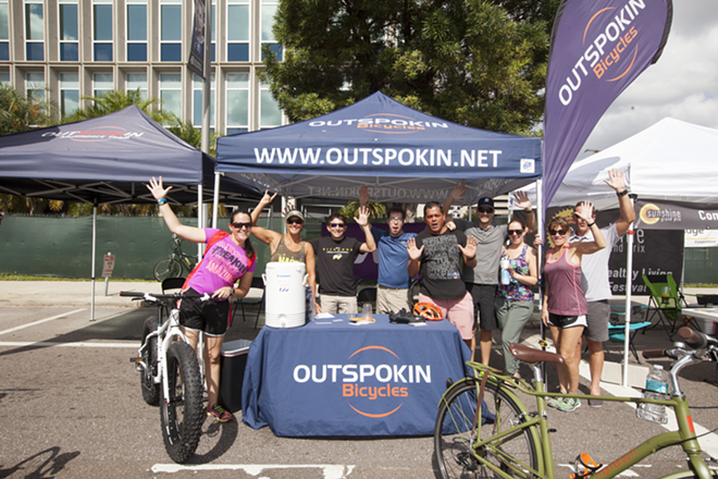 Members of the Sunshine Grand Prix team and Outspokin Bicycles say hi and invite you to the weeklong race across the Bay Area this Spring (March 19th-26th). - Nicole Abbett