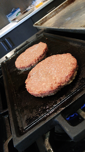 Look at those meatless burgers sizzle. - Meaghan Habuda