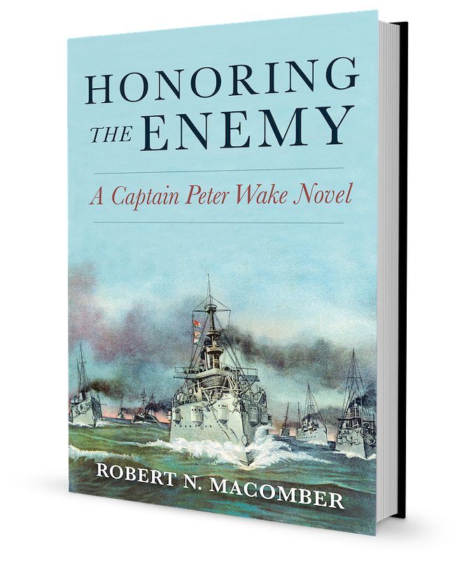 'Honoring the Enemy' is the latest Peter Wake Novel. - via Robert Macomber