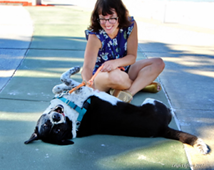 Arin Greenwood with her non-robotic dog, Murray, In St. Pete. - Leigh Clifton