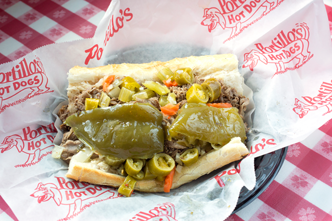 With sweet peppers, Chicago's No. 1 Italian beef is nestled on fresh French bread. - Chip Weiner