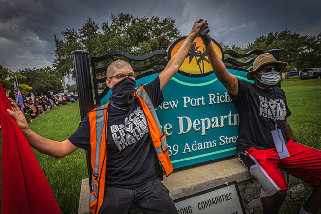 Black Lives Matter protesters in New Port Richey, Florida on August 23, 2020. - Dave Decker