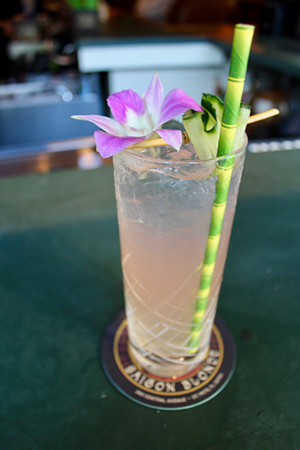 Saigon Blonde's tropical paper straw. - Jenna Rimensnyder