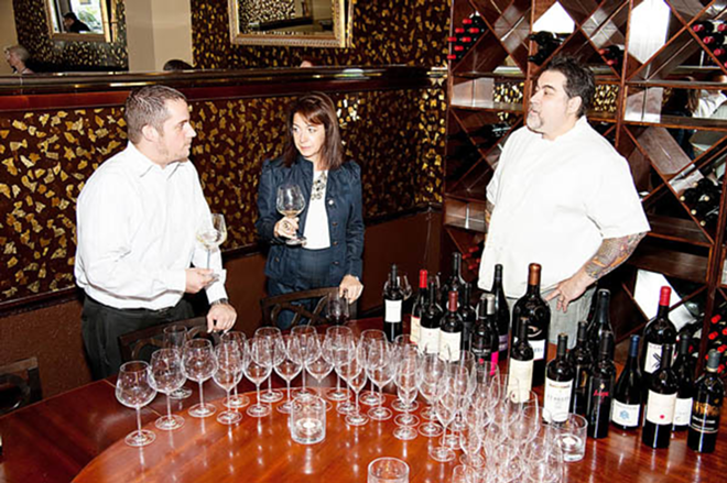 TASTING TOGETHER: Mise en Place chef and co-owner Marty Blitz (right) with co-owner Maryann Ferenc and GM Dave Madera. - NICK CARDELLO
