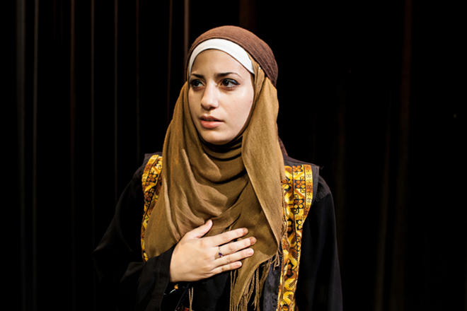 MIDDLE EAST MISSIVES: Malak Fakhoury portrays Umm Ghada in 9 Parts of Desire. - Bryce Womeldurf
