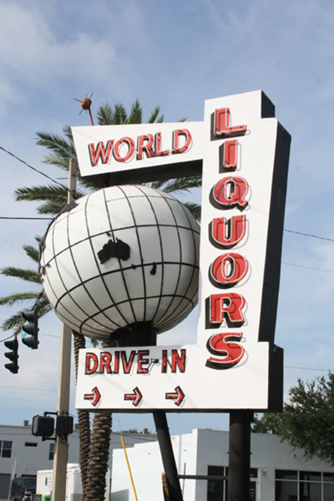 BEST SIGN WE HOPE NEVER GETS TORN DOWN: World Liquors, St. Petersburg - Photo by ERIC SNIDER