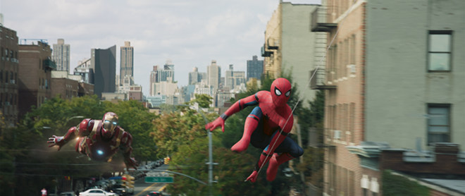 Spider-Man and Iron Man in Columbia Pictures' SPIDER-MAN™: HOMECOMING. - Courtesy of Columbia Pictures COPYRIGHT: ©2017 CTMG, Inc. All rights reserved.