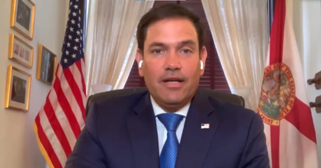 It sure looks like Rubio was dissing Val Demings from his official desk