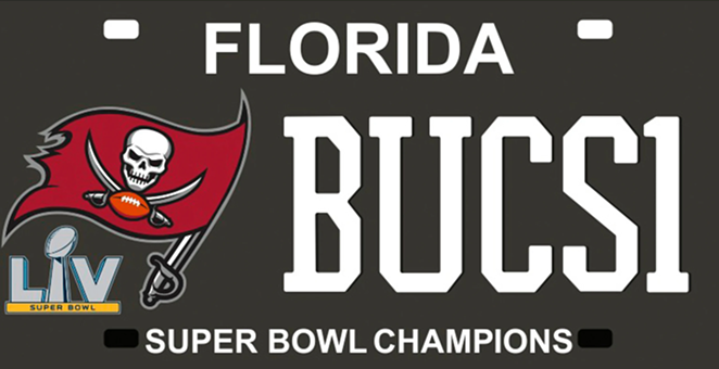The new Tampa Bay Buccaneers Super Bowl LV license plates are here