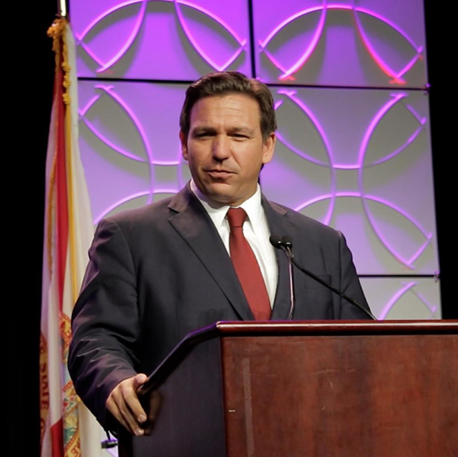 In Jacksonville, DeSantis touched on comments from the public and backed the move, which was not universally lauded. - GovRonDeSantis/Facebook