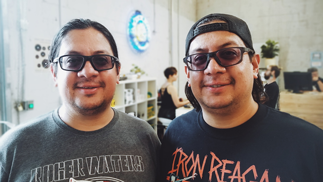 Tampa Bay's Zamora brothers, Mario and Javier, pictured at Daddy Kool Records on Record Store Day 2019. - Ray Roa