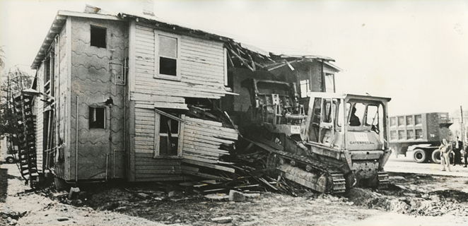 Bulldozers take out a home at the Gas Plant - ST. PETE MUSEUM OF HISTORY