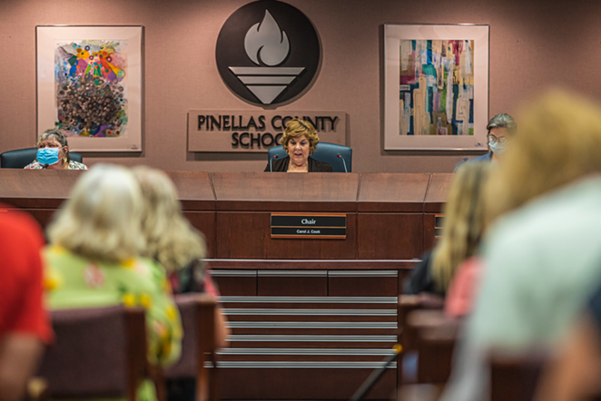 A Pinellas County school board meeting on Aug. 24, 2021. - Dave Decker