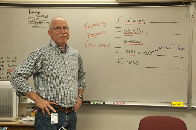 Patrick Jennings, an ESOL teacher at Tomlinson Adult Learning Center in St. Petersburg, Florida. - Adam Cole Boehm