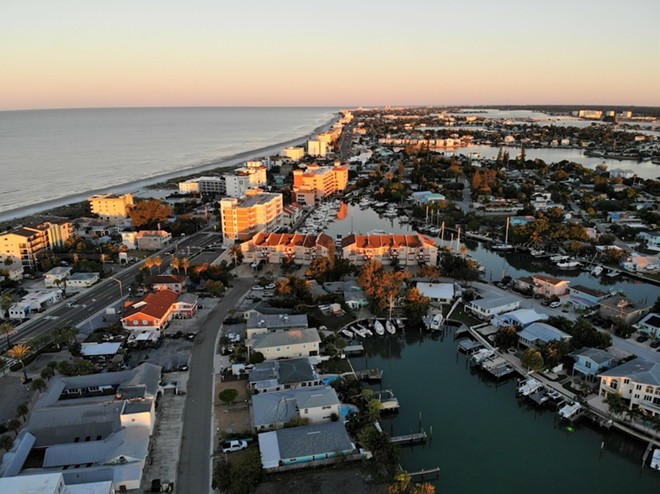 An aerial view of the Madeira Beach area, where several water mains were broken by contractors recently. - Adobe Stock Images