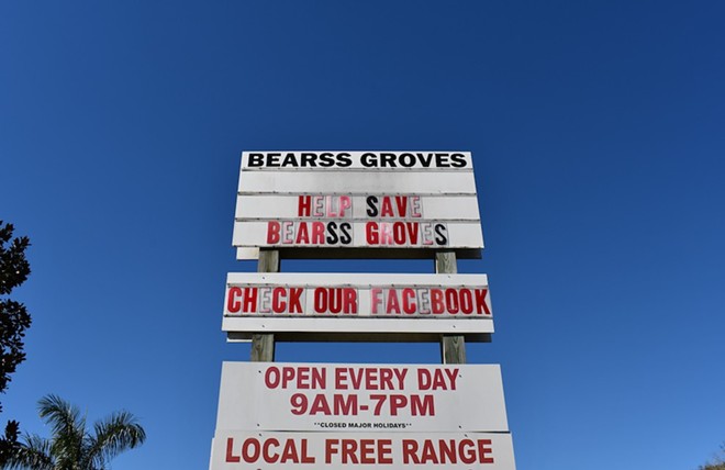 Bearss Groves' entrance sign - JUSTIN GARCIA