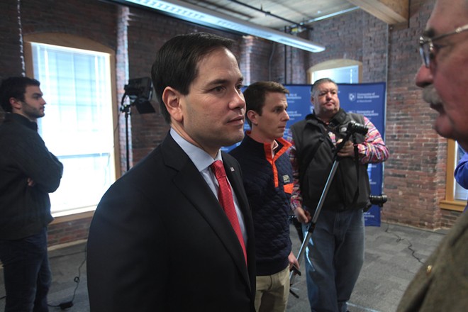 U.S. Senator Marco Rubio speaking with supporters at the Americans for Peace, Prosperity & Security Forum at the Pandora Building at the University of New Hampshire in Manchester, New Hampshire on Jan. 21, 2016. - Photo via Gage Skidmore from Peoria, AZ, United States of America / CC BY-SA (https://creativecommons.org/licenses/by-sa/2.0)