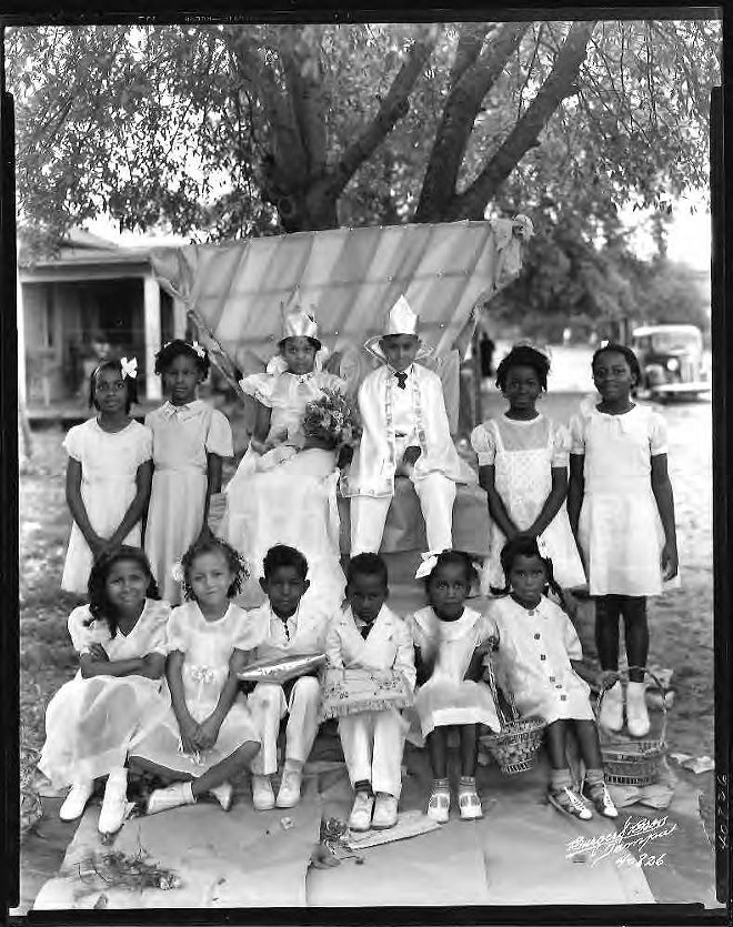 Dobyville School, 307 S. Dakota Ave., May Day King, Queen and their court; Tampa, Fla. - Photo by Burgert Brothers c/o Tampa-Hillsborough County Public Library System