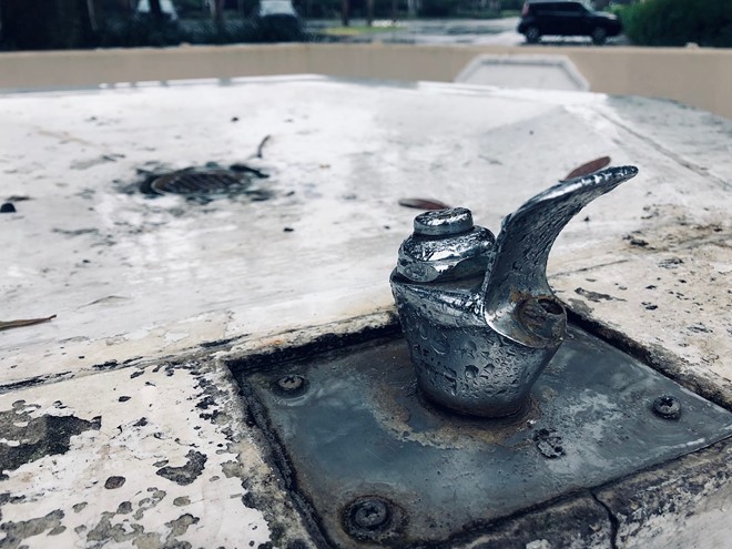 St. Pete’s ‘Fountain of Youth’ is a water-stained spigot. - Photo by Dr. Amanda Hagood