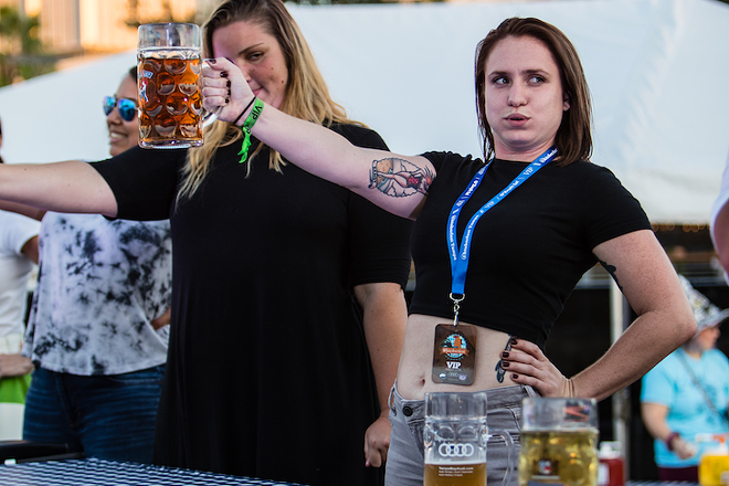Stein holding at Oktoberfest Tampa 2019,. - Photo by James Ostrand