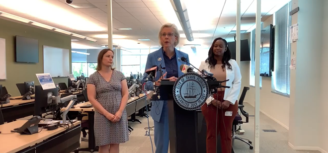 (l-R) Tampa City Councilwoman Lynn Hurtak, Mayor Jane Castor and Manager of Housing and Community Development Kayon Henderson. - PHOTO VIA CITYOFTAMPA/FACEBOOK (SCREENGRAB BY CREATIVE LOAFING TAMPA BAY)