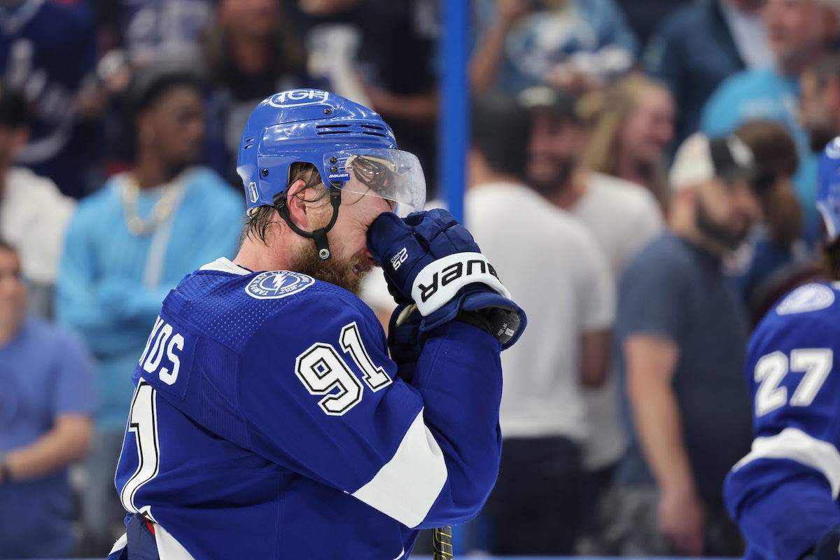 Tampa Bay Lightning captain Steven Stamkos after the team's Game 6 loss to the Colorado Avalanche on June 26, 2022 at Amalie Arena in Tampa, Florida. - Photo by Nicole Abbett