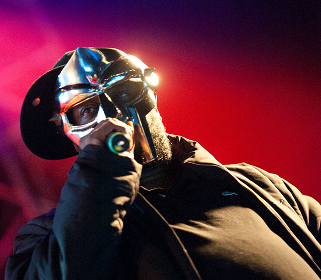 MF Doom, taken at Hultsfredsfestivalen 2011 - Possan, CC BY-SA 3.0 via Wikimedia Commons