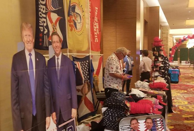 People at the Republican Party of Florida's Sunshine Summit could show their support for Gov. Ron DeSantis and former President Donald Trump. - Photo by Jim Turner