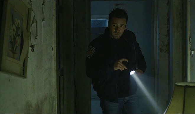 If Chief John Hawkins (Allan Hawco) had a dollar for every time he's had to battle inter-dimensional wormhole monsters, he'd have at least one dollar in "The Breach" - Photo via Raven Banner Entertainment